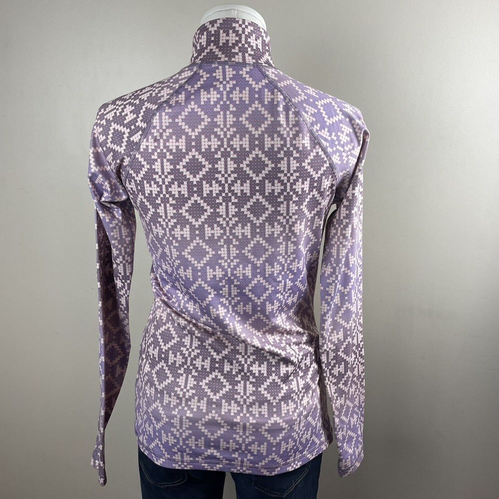 NIKE Women Medium PRO MICROFLEECE LINED 1/2 ZIP PURPLE OMBRE GEOMETRIC JACKET - Picture 5 of 9